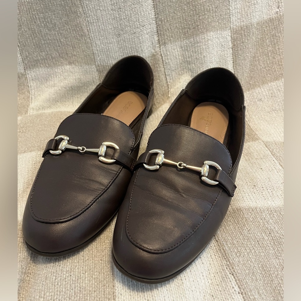 BCBGeneration Dark Brown Loafers with Silver Accents
